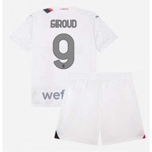 Dětský Fotbalový dres AC Milan Olivier Giroud #9 2023-24 Venkovní Krátký Rukáv (+ trenýrky)